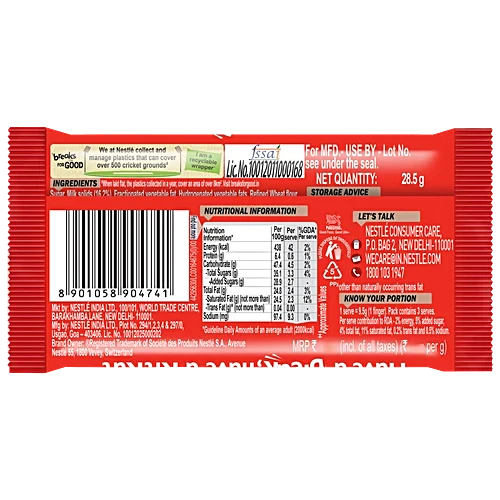 Nestle Kitkat Choco Coated Wafer Bar, 28.5 g