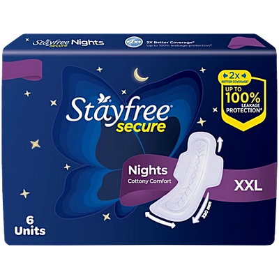 STAYFREE Secure Nights Sanitary Pads - XXL, 6 pcs
