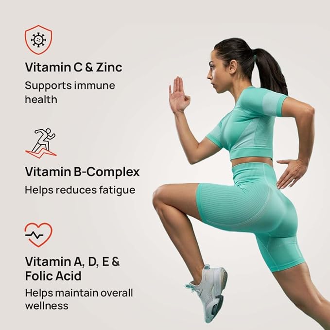 A to Z NS+ Daily Multivitamin Tablets – Zinc & Vitamin C for Immunity, B-Complex & Essential Nutrients for Energy & Wellness