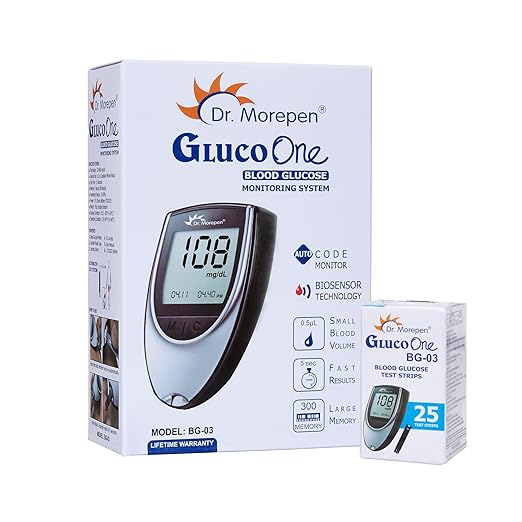 DR. MOREPEN GlucoOne Blood Glucose Monitor with 25 Strips