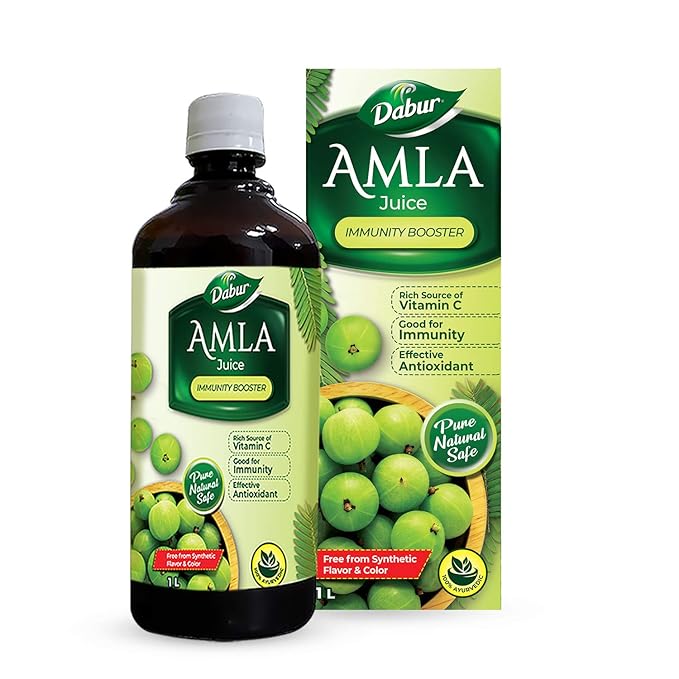 Dabur Amla Juice: Rich Source of Vitamin C and Antioxidants for Immunity boosting |Pure, Natural and 100% Ayurvedic Juice -1L