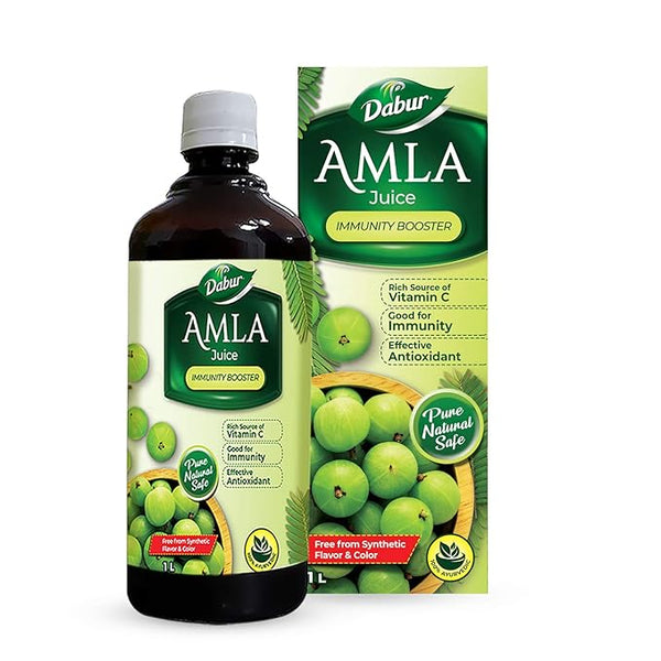 Dabur Amla Juice: Rich Source of Vitamin C and Antioxidants for Immunity boosting |Pure, Natural and 100% Ayurvedic Juice -1L