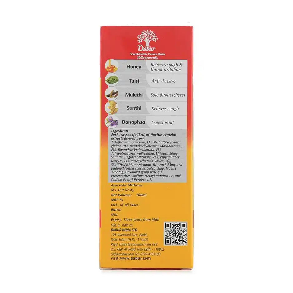 Dabur Honitus Honey Based Ayurvedic Cough Syrup 100ml