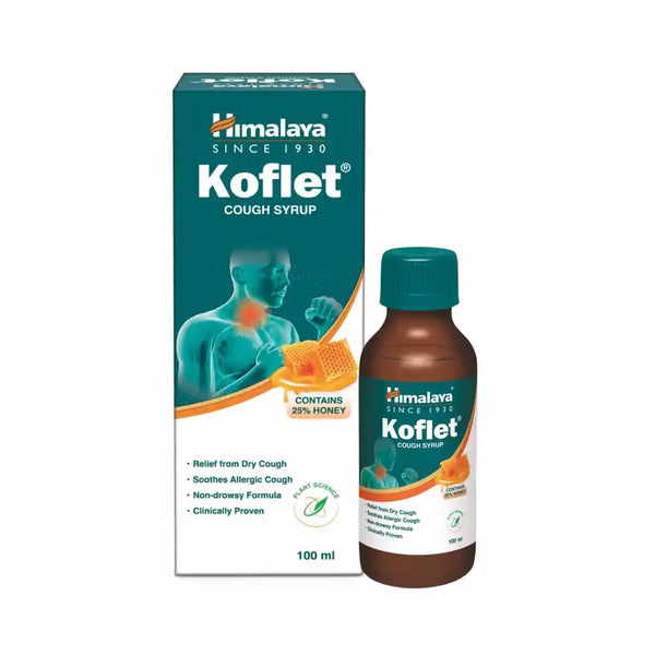 Himalaya Koflet Cough Syrup for Cough & Throat Relief | Non Drowsy 100ml
