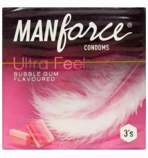 manforce condom ultra feel bubble gum n nos