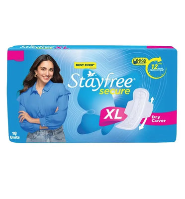 Stayfree Secure Dry XL The Best Ever with Dry Cover XL 18 nos