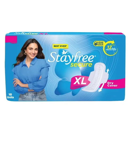 Stayfree Secure Dry XL The Best Ever with Dry Cover XL 18 nos